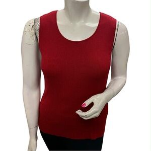 Etoile Red Sleeveless Ribbed Top Size XL